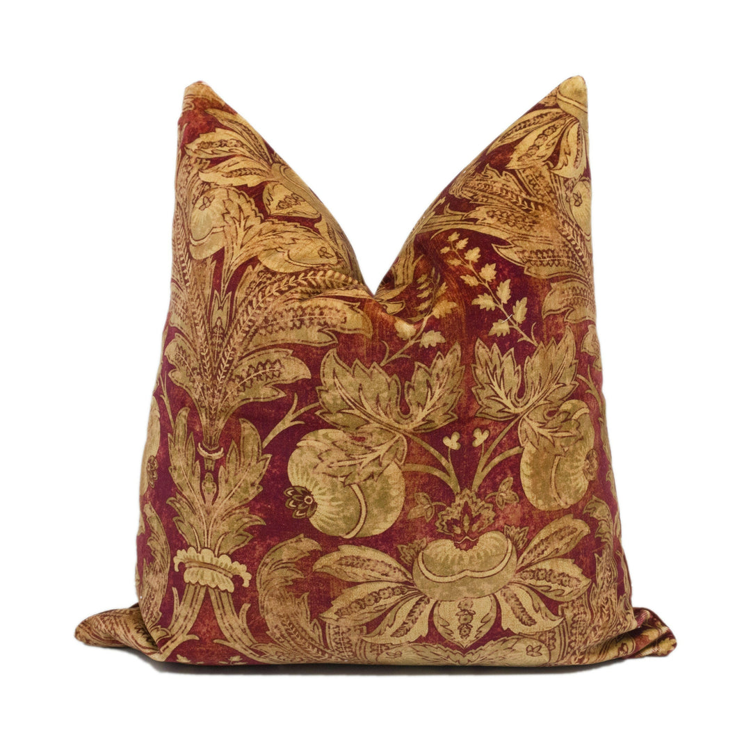 GP & J Baker - Lapura Velvet - Indian Red - Elegant Indienne Inspired Cushion Cover - Handmade Throw Pillow Designer Home Décor.