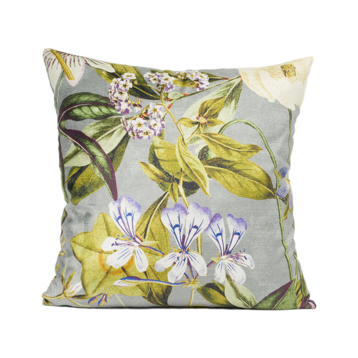 Clarke &amp; Clarke – Passiflora – Slate &amp; Amethyst – Cushion Cover – Ornate Velvet Botanical