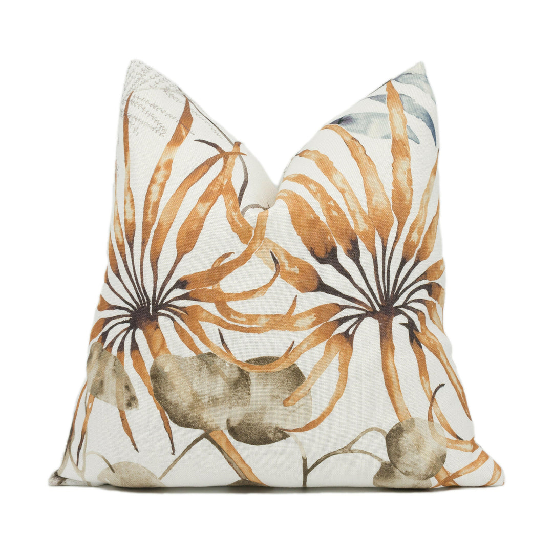 Harlequin - Postelia - Amber / Slate - Whimsical Sea Flowers Cushion Cover - Handmade Throw Pillow - Designer Home Décor.