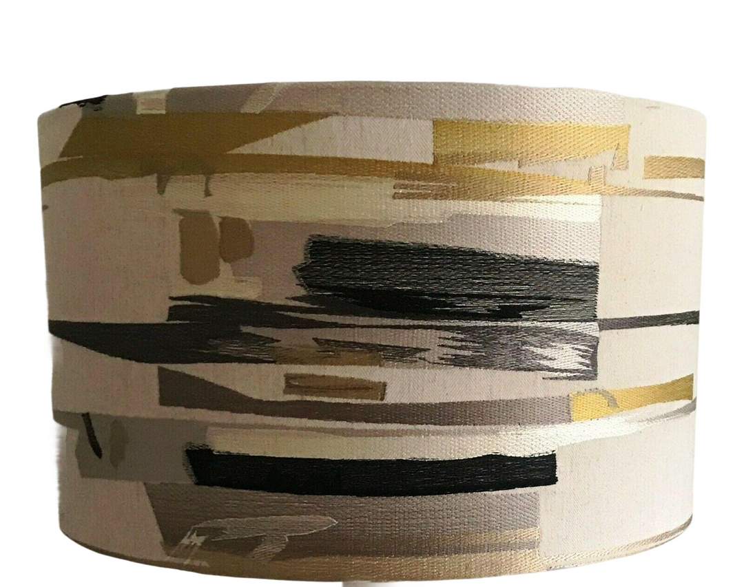 Harlequin - Zeal - Charcoal Neutral Mustard  - Lampshade Stunning Handmade.