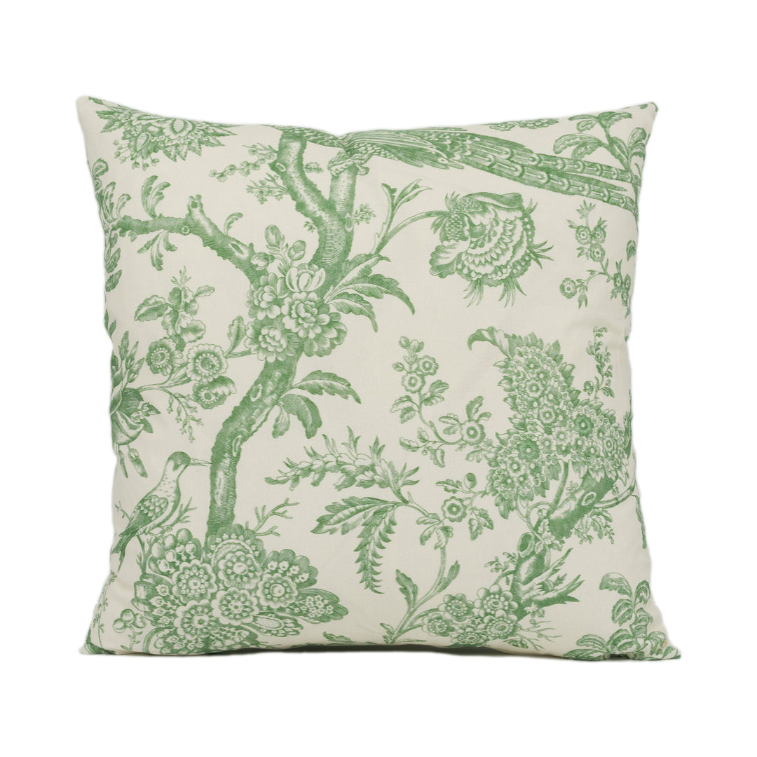 Brunschwig &amp; Fils - Cevennes print - Aloe - Floral Chinoiserie Inspired Bird Cushion Cover - Handmade Throw Pillow - Designer Home Décor