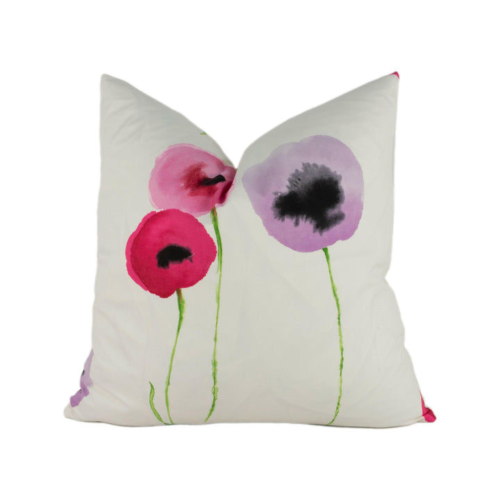 Sanderson - Poppies Watercolour - Pink / Lilac - Stunning Designer Cushion Cover Home Décor Throw Pillow.