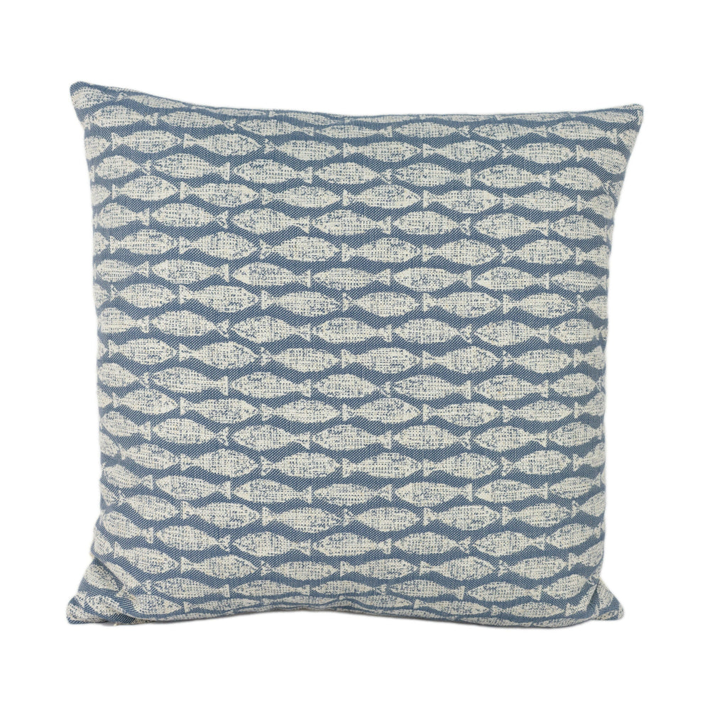 Scion - Samaki - Indigo - Playful Textured Fish Cushion Cover - Handmade Throw Pillow - Designer Pillow Cover Home Decor.