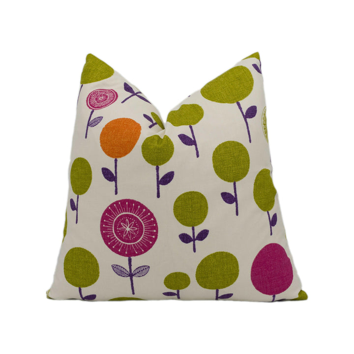 Scion - Lollipop Flower - Neutral / Olive / Plum / Tangerine / Fuchsia - Handmade Cushion Cover Throw Pillow Home Décor.