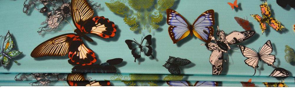 Christian Lacroix - Butterfly Parade - Lagon - Made To Measure Professionally Made Roman Blind.