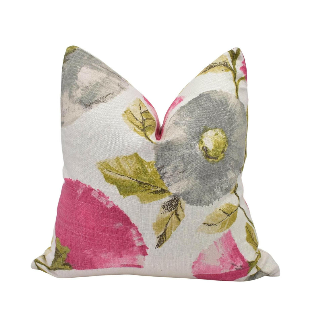 Harlequin - Lisanne - Fuchsia / Slate - Delicate Trailing Pink Floral Designer Cushion Cover - Luxury Throw Pillow - Handmade Home Decor.