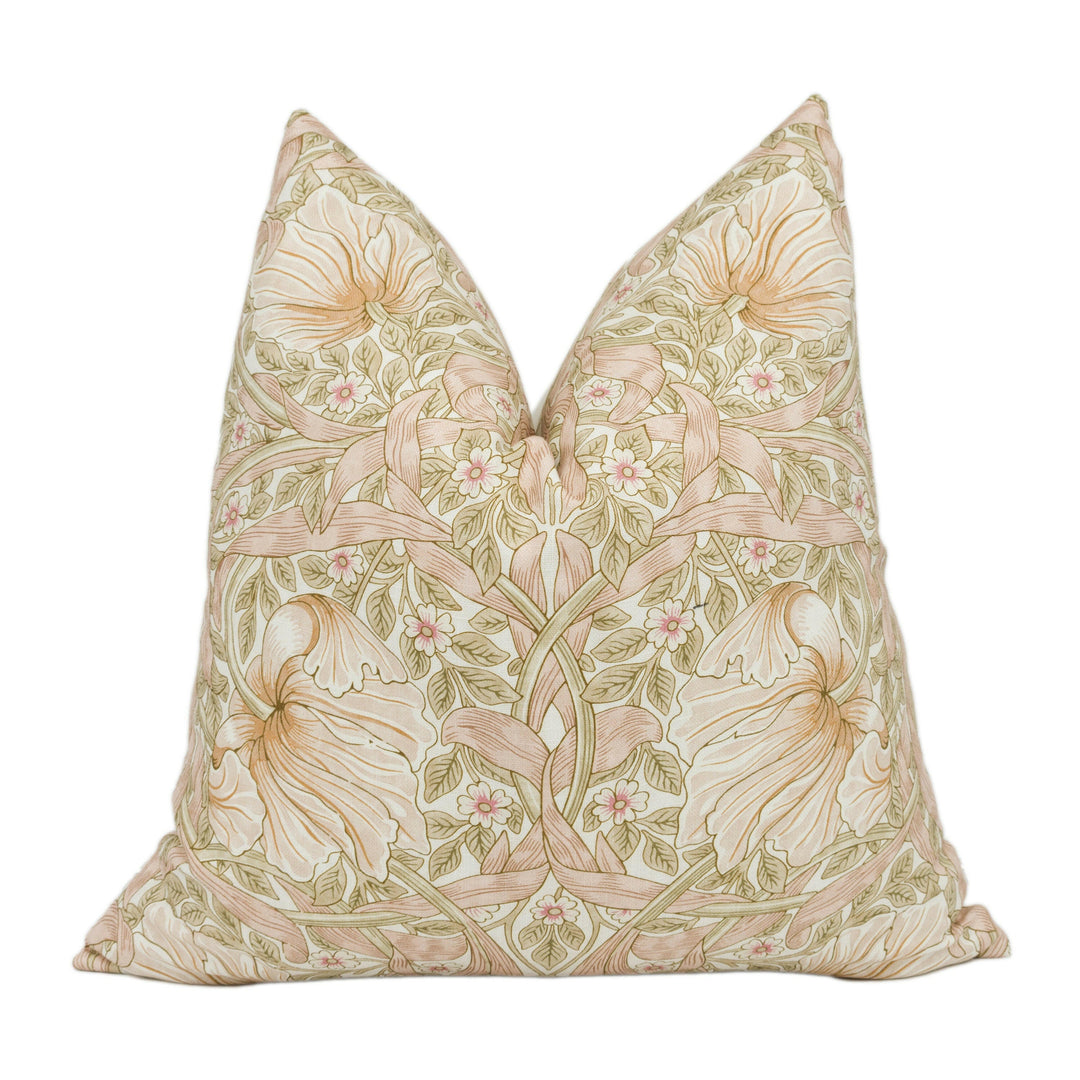 William Morris - Pimpernel - Cochineal / Pink - Classic English Floral Cushion Cover Handmade Throw Pillow Designer Home Décor.