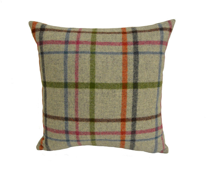 Abraham Moon - Multicheck - Grey - 100% Wool Cushion Cover - Designer Plaid Pillow Cover - Handmade Custom Abraham Moon Pillow.