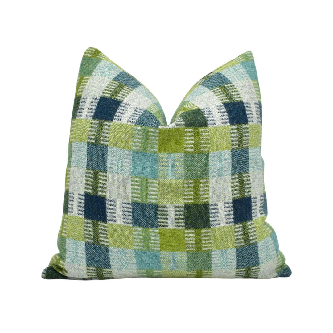 Abraham Moon - Salk - Green -  100% Wool Timeless Elegant - Humane Sustainable Eco Friendly - Designer Cushion Cover - Luxury Throw Pillow.