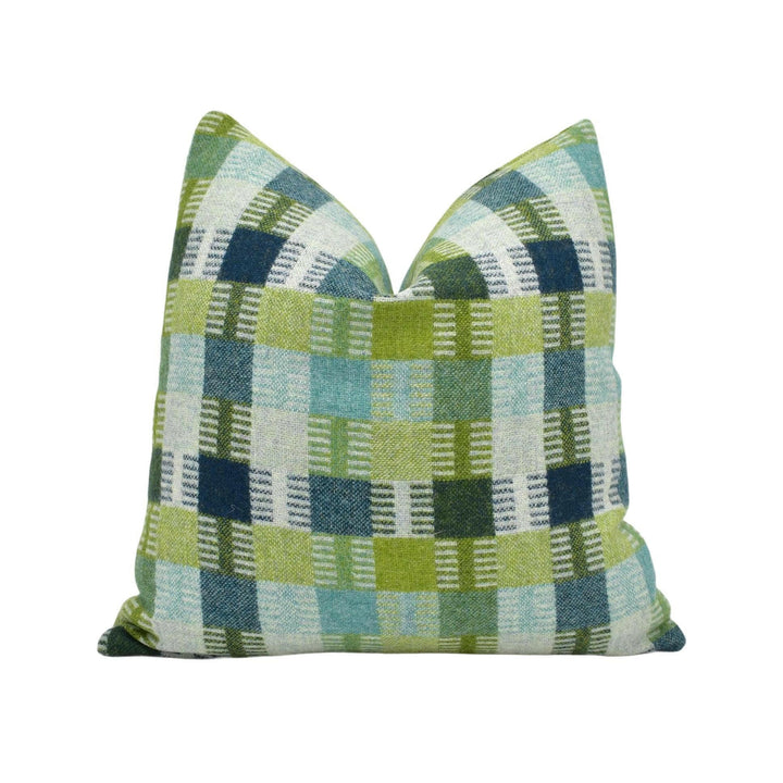 Abraham Moon - Salk - Green -  100% Wool Timeless Elegant - Humane Sustainable Eco Friendly - Designer Cushion Cover - Luxury Throw Pillow.