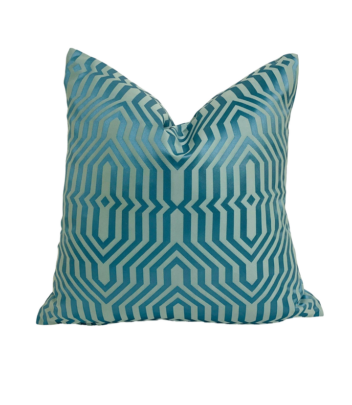 Prestigious - Mercury - Marine  - Funky Geometric Cushion Cover - Handmade Throw Pillow Designer Home Decor.