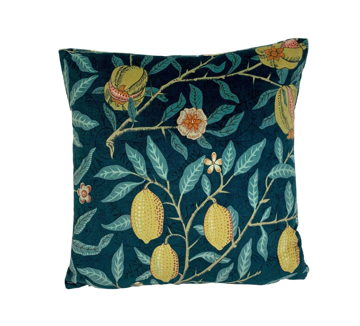 William Morris - Fruit Velvet - Indigo / Slate - Contemporary Take on Classic Design Luxurious Velvet Cushion Cover - Handmade Throw Pillow.
