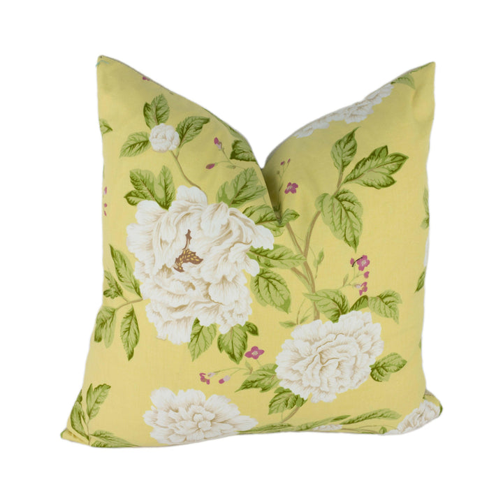 Sanderson - Peony Tree - Citrus / Purple - Stunning Designer Cushion Cover Home Decor Throw Pillow.
