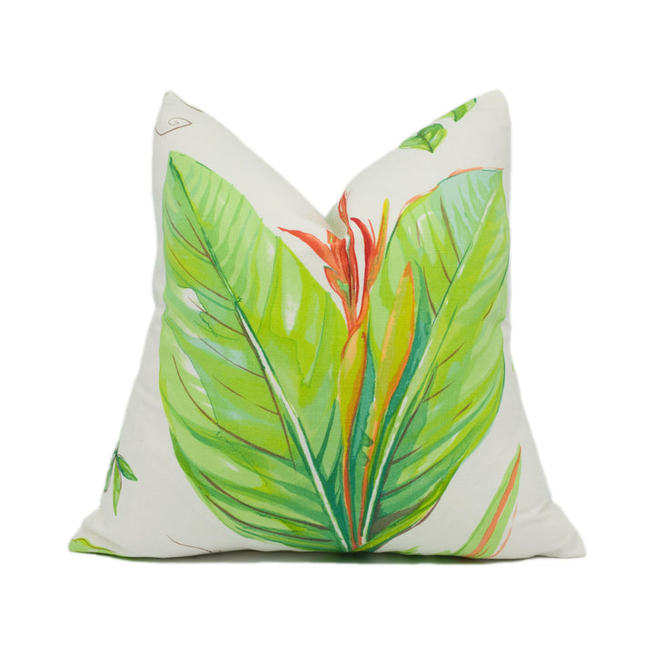 Zoffany - Canna Lily - Painterly Garden Floral Cushion Cover - Handmade Throw Pillow - Designer Home Décor.