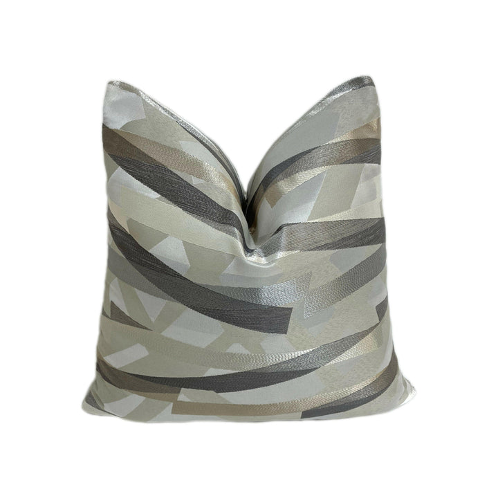 Harlequin - Diffinity - Oyster / Pumice - Stunning Woven Embroidered Effect Cushion Cover Throw Pillow Designer Home Decor.