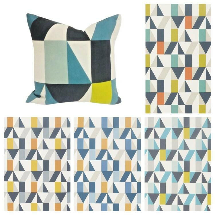 Scion - Nuevo - 4 Colourways Available - Funky Modern Patchwork Geometric Designer Cushion Cover - Luxury Throw Pillow - Handmade Home Decor.