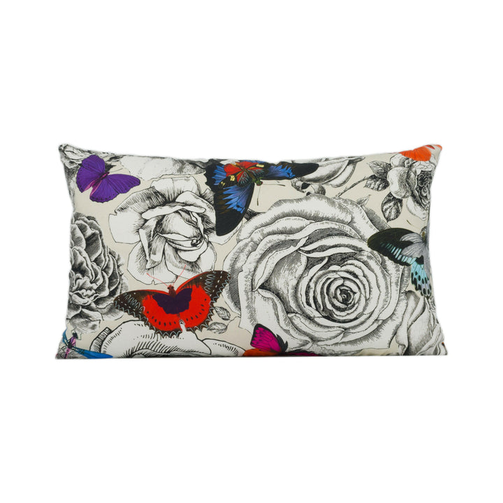 Osborne &amp; Little - Butterfly Garden - Multi - Bright Bold Floral Cushion Cover - Handmade Throw Pillow - Designer Home Décor.