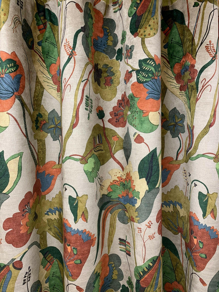 G P & J Baker - California Velvet Fabric - BP10813/4 - Red/Cream -curtains/drapes - Stunning Designer Fabric.