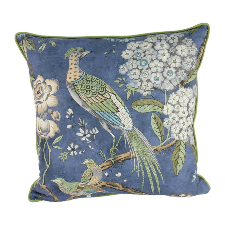 Anna French x Thibaut - Villeneuve - Navy - Antique Avant Garde Bird Designer Cushion Cover - Luxury Throw Pillow - Handmade Home Decor.