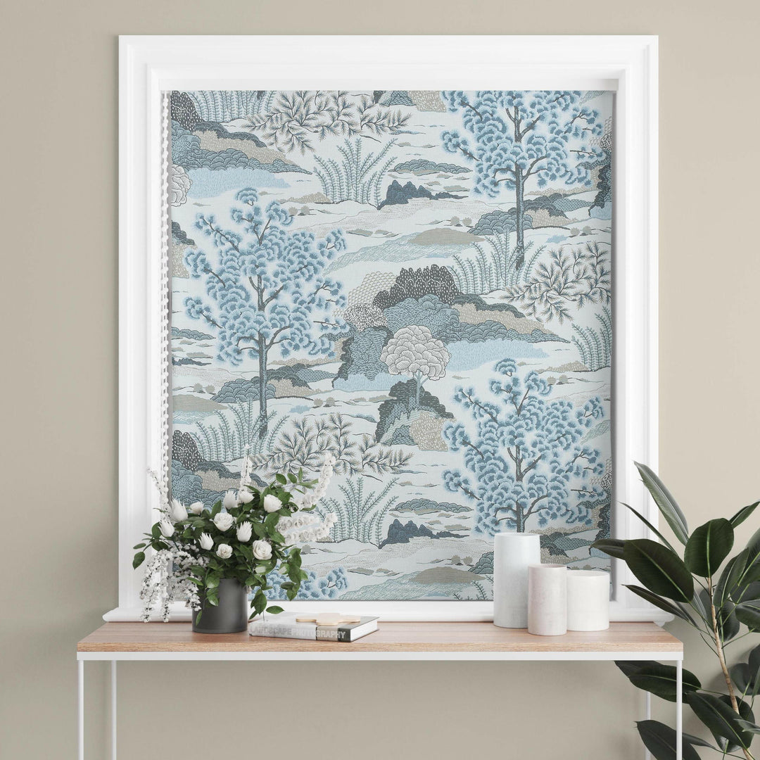 Thibaut - Daintree - Aqua - Professionally Made Roman Blind Made to Measure.