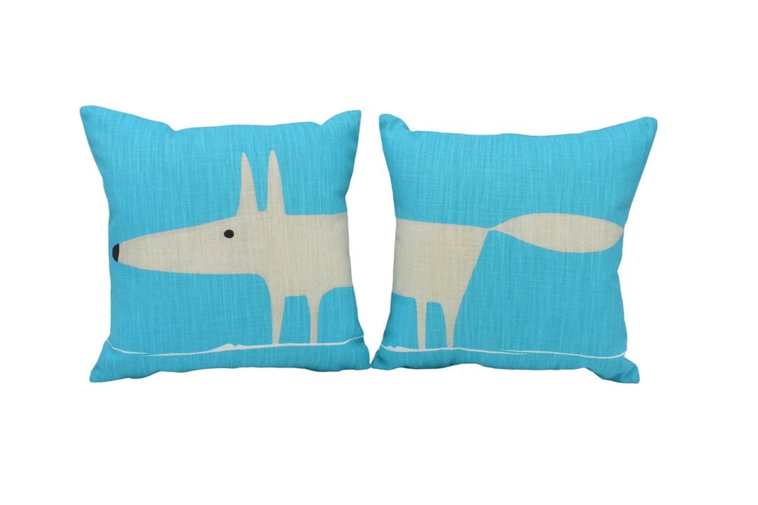 Scion - Mr Fox - Pair of 12" Double-Sided Cushion Covers - 8 Colours Available - Designer Throw Pillow Stunning Scatter Pillow Home Decor.