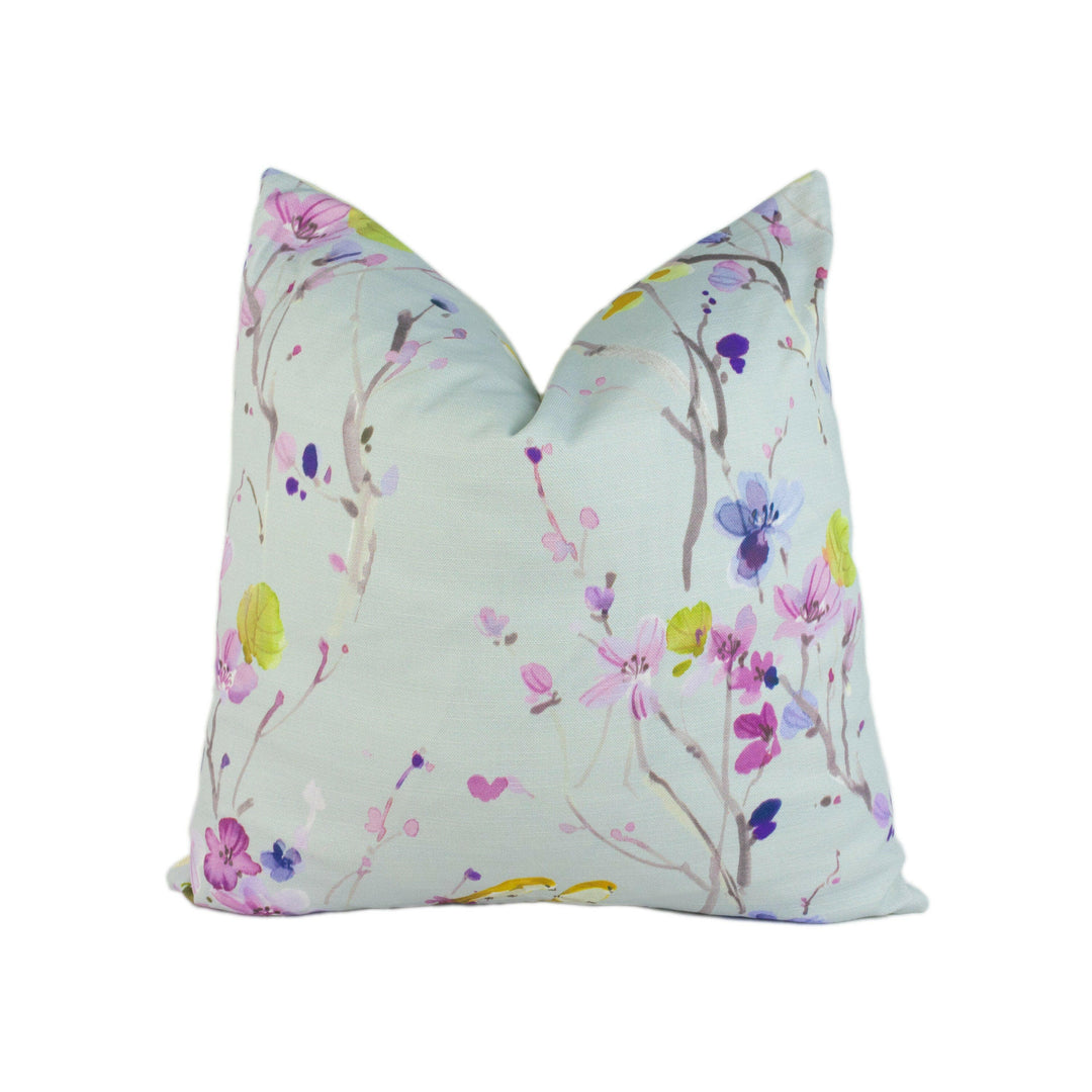Voyage - Armathwaite - Violet / Duck Egg - Stunning Floral Cushion Cover Throw Pillow Designer Home Decor.