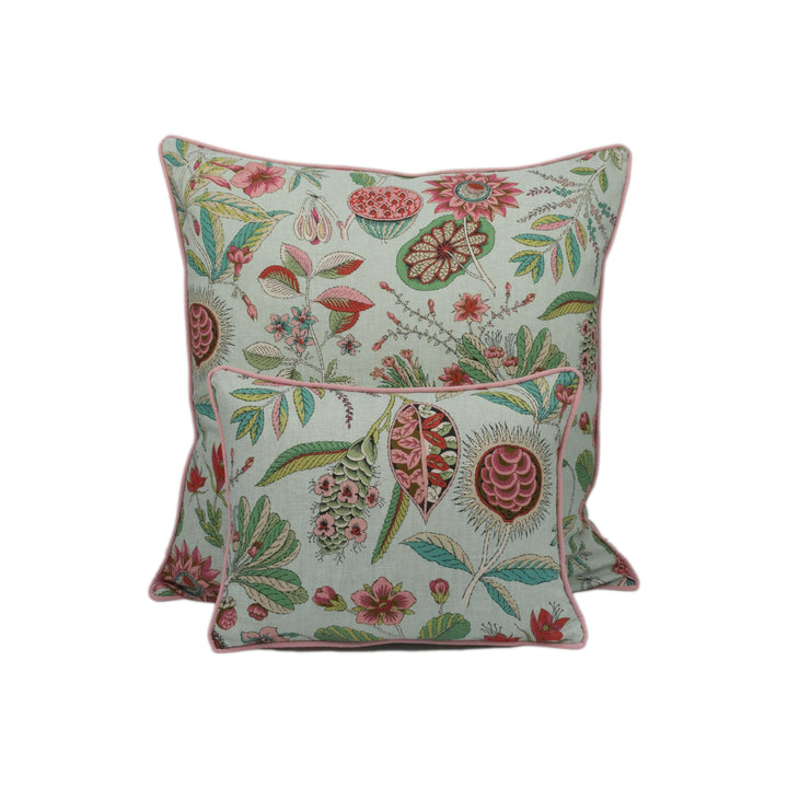 Schumacher - Roca Redonda - Mineral &amp; Pink - Bubblegum Floral Chic Designer Cushion Cover - Handmade Throw Pillow - Luxury Home Decor.