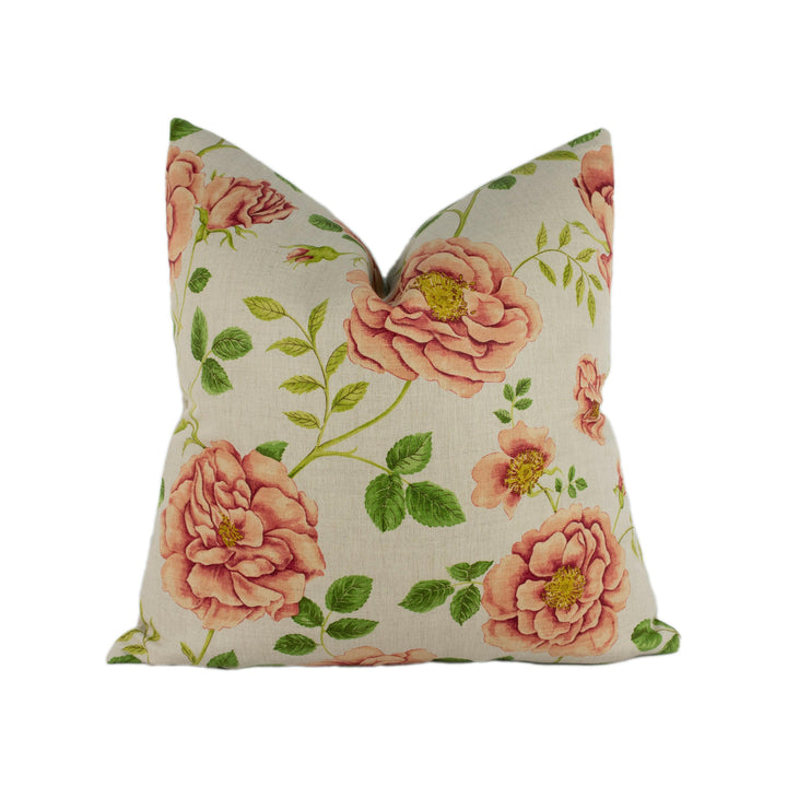 Sanderson - Rosalie - Linen / Rose - Stunning Designer Cushion Cover Home Décor Throw Pillow.