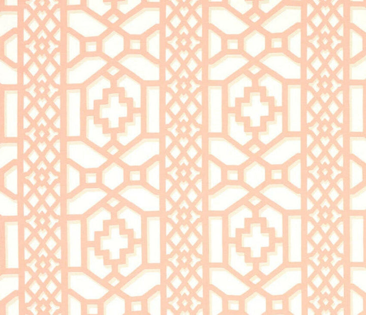 Schumacher - Zanzibar Trellis - Coral - Elsie de Wolfe Inspired Designer Cushion Cover - Handmade Throw Pillow - Luxury Home Decor.