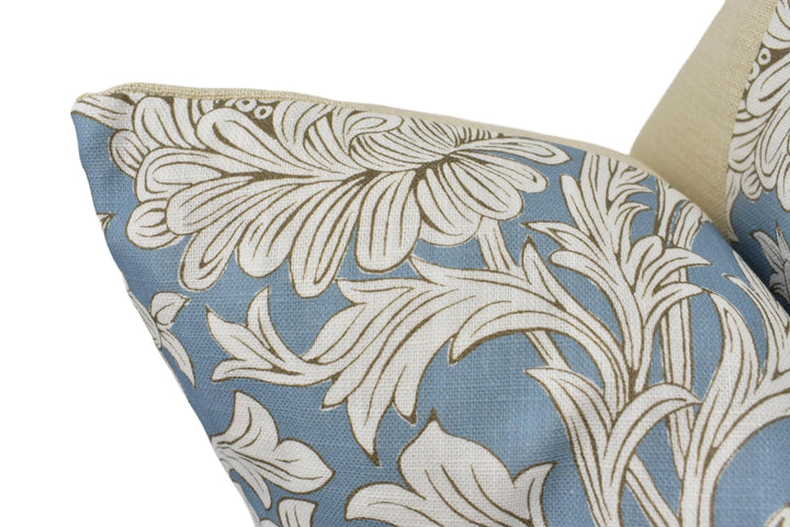 William Morris - Chrysanthemum Toile - Slate - Toile Floral Cushion Cover - Simply Blue Pillow Cover - Custom Designer Throw Pillow - Flower.
