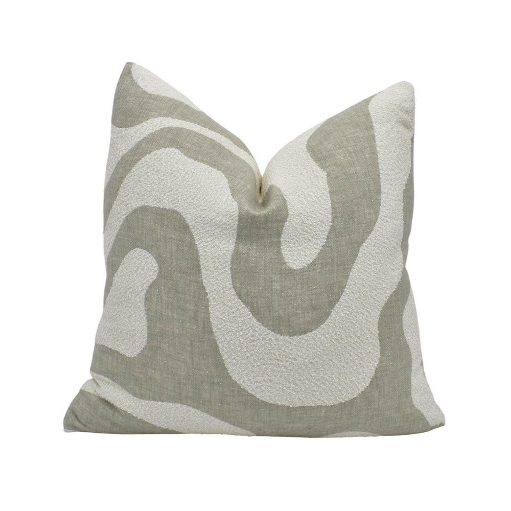 Prestigious Textiles - Sigrid - Frost - Groovy Designer Cushion Cover - Scandi Throw Pillow - Custom Pillow Cover - Abstract Wavy Cushion.