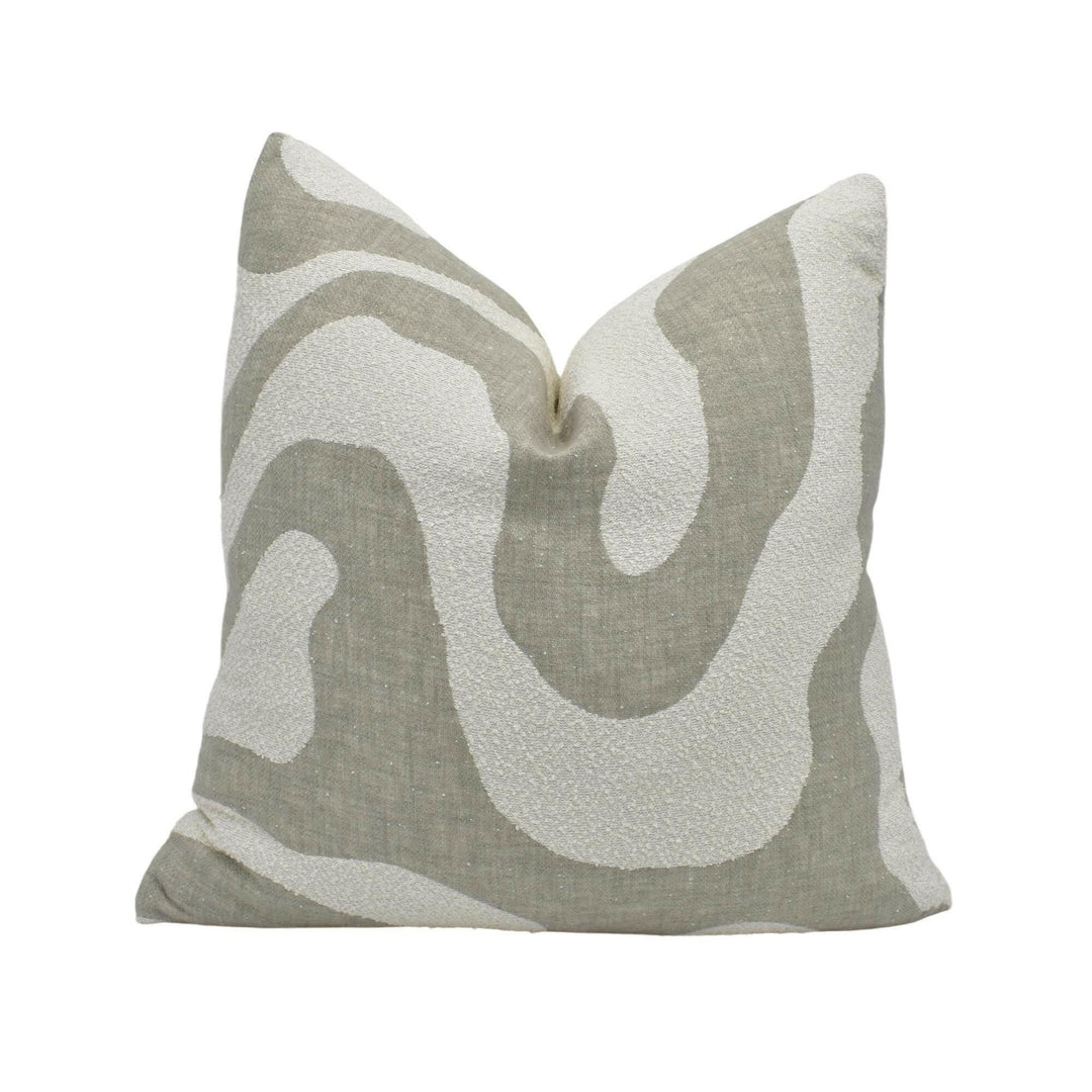 Prestigious Textiles - Sigrid - Frost - Groovy Designer Cushion Cover - Scandi Throw Pillow - Custom Pillow Cover - Abstract Wavy Cushion.