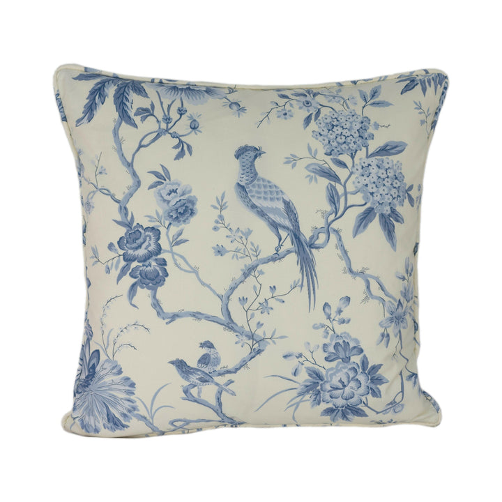 Sanderson - Pillemont Toile - Ivory / China Blue - Stunning Designer Cushion Cover Home Decor Throw Pillow.
