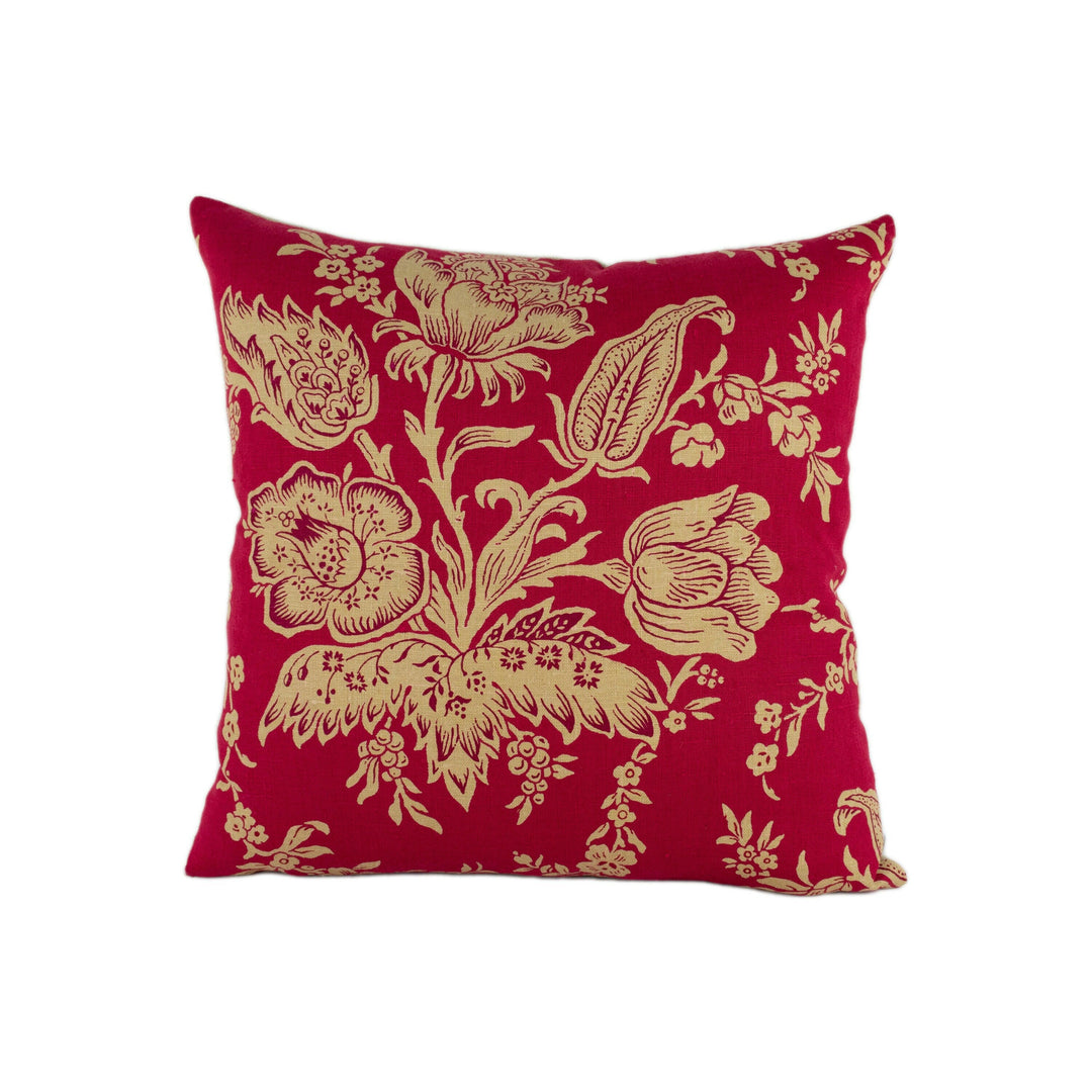 Zoffany - Bouquet - Cerise - Exquisite & Rare Floral Cushion Cover - Handmade Throw Pillow Designer Home Decor.