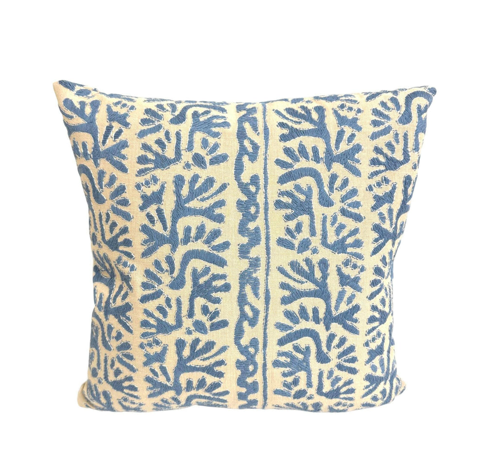 Harlequin - Khorol - Cornflower / Incense - Embroidered Designer Cushion Cover - Luxury Throw Pillow.