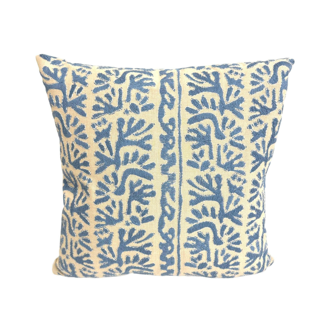 Harlequin - Khorol - Cornflower / Incense - Embroidered Designer Cushion Cover - Luxury Throw Pillow.