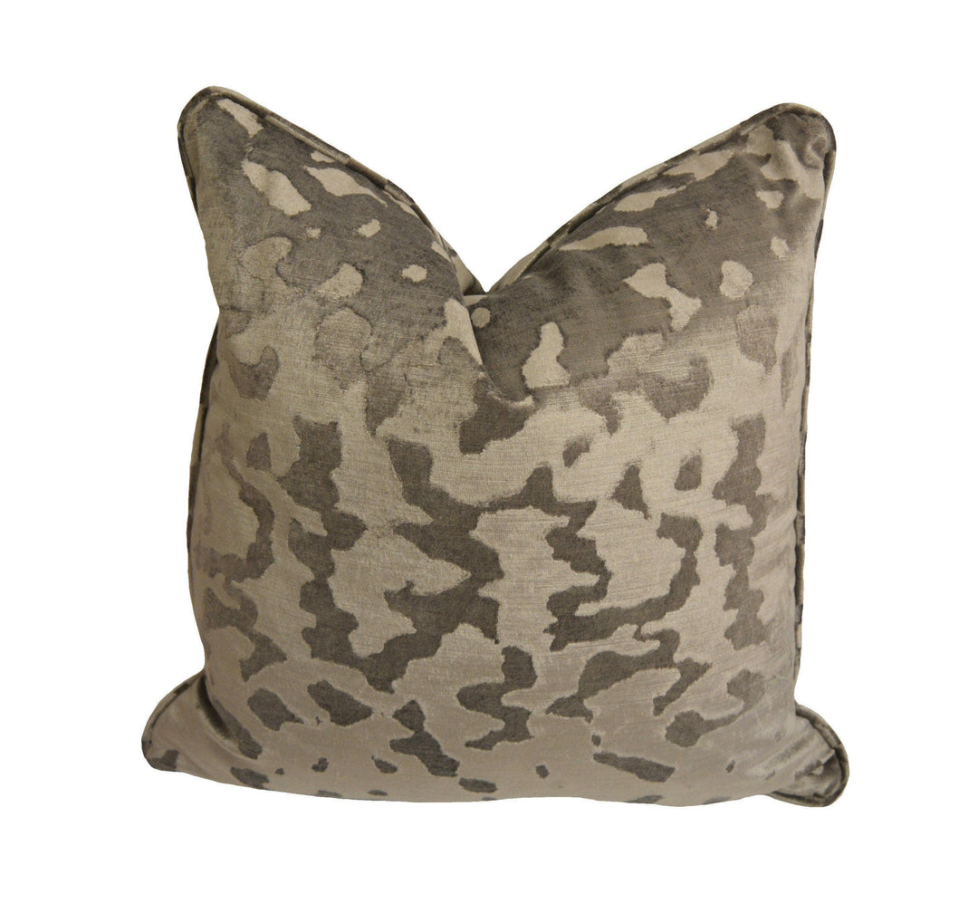 Harlequin - Luxe - Silver - Glamorous Animal Print Velvet Cushion Cover Throw Pillow Handmade Designer Home Decor.