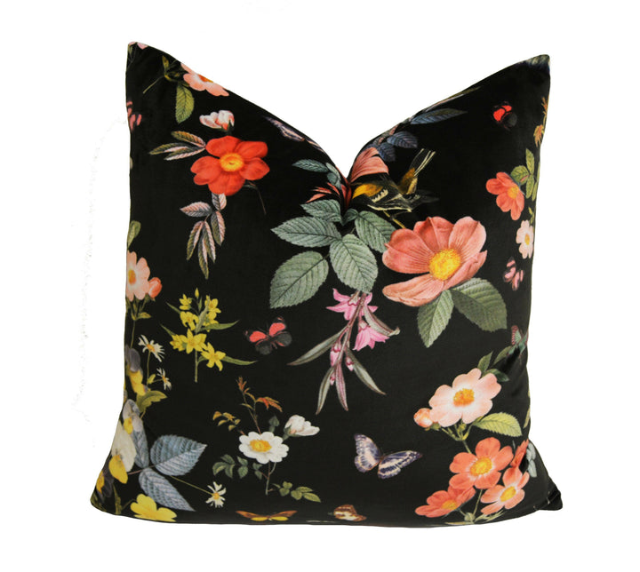 Clarke &amp; Clarke - Ava Velvet - Black - Velvet Cushion Cover Throw Pillow Designer Home Decor.