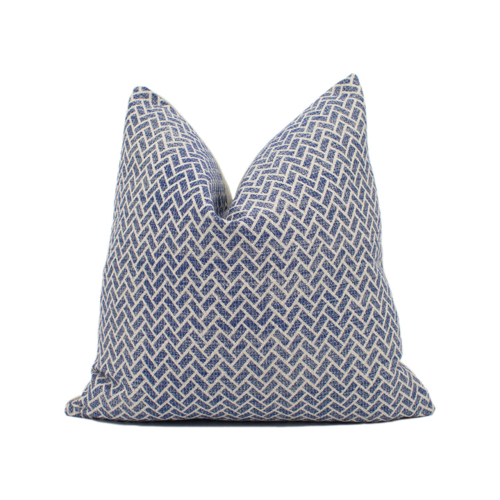 Clarke &amp; Clarke x Studio G - Cipriani - Ink - Herringbone Geometric Cushion Cover - Handmade Throw Pillow - Designer Home Décor