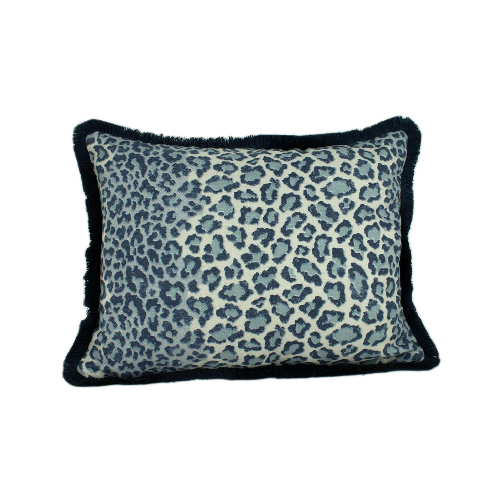 Colefax and Fowler - Panthera - Navy - Soft Distinctive Big Cat Print Stripe Designer Cushion Cover - Luxury Throw Pillow - Handmade Home.