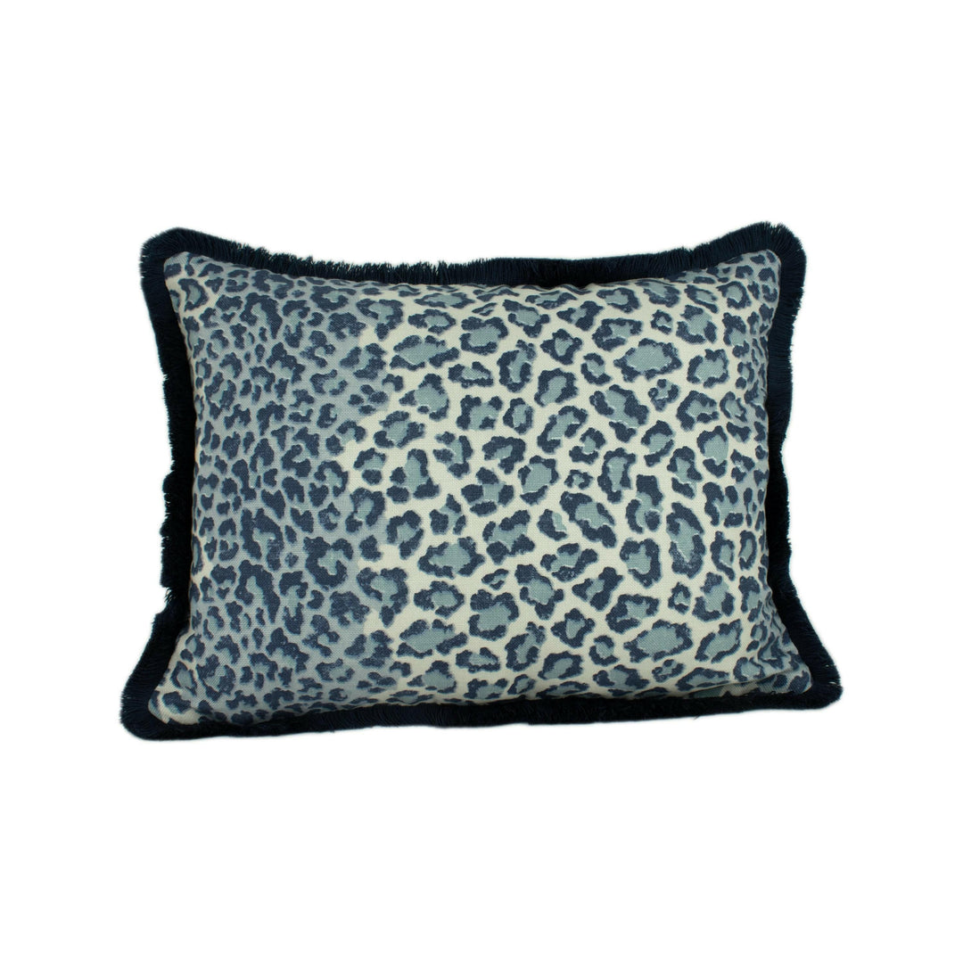 Colefax and Fowler - Panthera - Navy - Soft Distinctive Big Cat Print Stripe Designer Cushion Cover - Luxury Throw Pillow - Handmade Home.