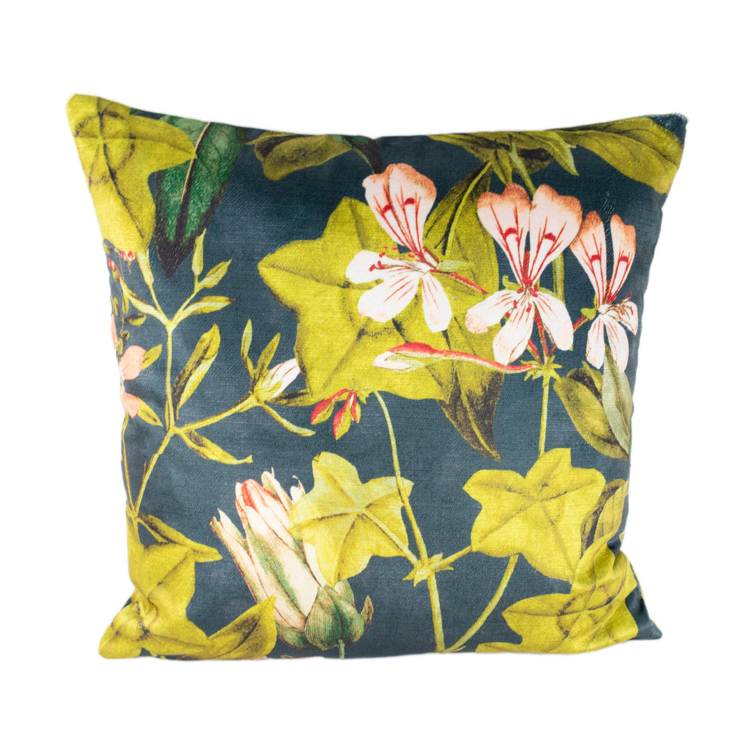 Clarke &amp; Clarke – Passiflora – Midnight/Spice – Cushion Cover – Jewel Toned Velvet Botanical