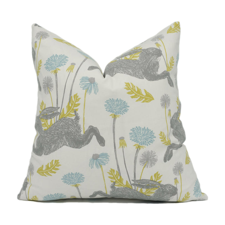 Clarke & Clarke x Studio G - March Hare - Mineral - Stunning Rabbit Cushion Cover Throw Pillow Designer Home Décor.