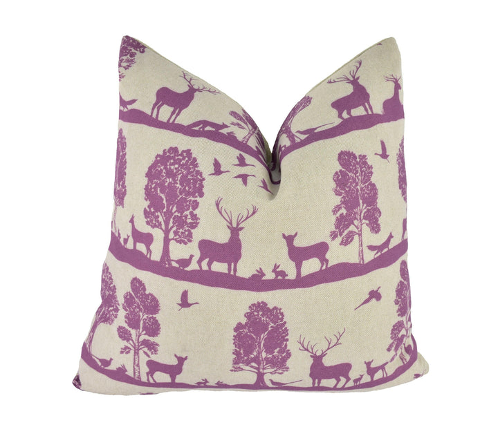 Voyage - Cairngorms - Berry - Wonderful Scottish Highland Fauna & Floral Cushion Cover - Handmade Throw Pillow Designer Home Decor.