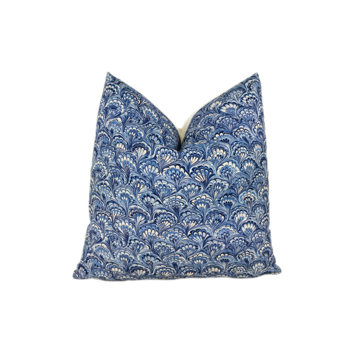 Martyn Lawrence Bullard for Schumacher - Capulet - Lapis - Venetian Marbled Cushion Cover - Handmade Throw Pillow - Designer Home Decor.