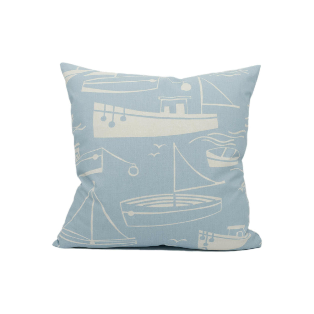 Harlequin - Sail Away - Soft Blue & Neutral - Whimsical Sea Side Boats Cushion Cover - Handmade Throw Pillow - Designer Home Décor.