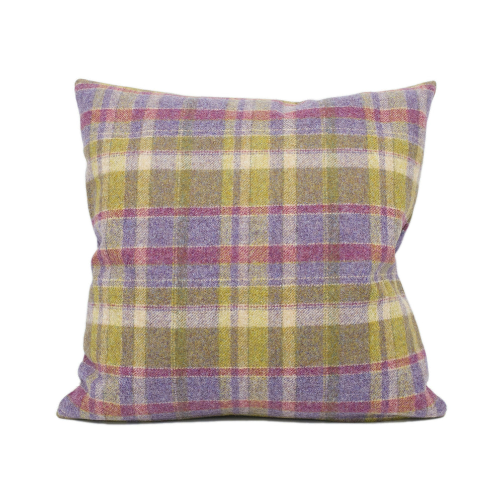 Abraham Moon - Gosford - Grape -  100% Wool Cushion Cover - Designer Plaid Pillow Cover - Handmade Custom Abraham Moon Pillow.