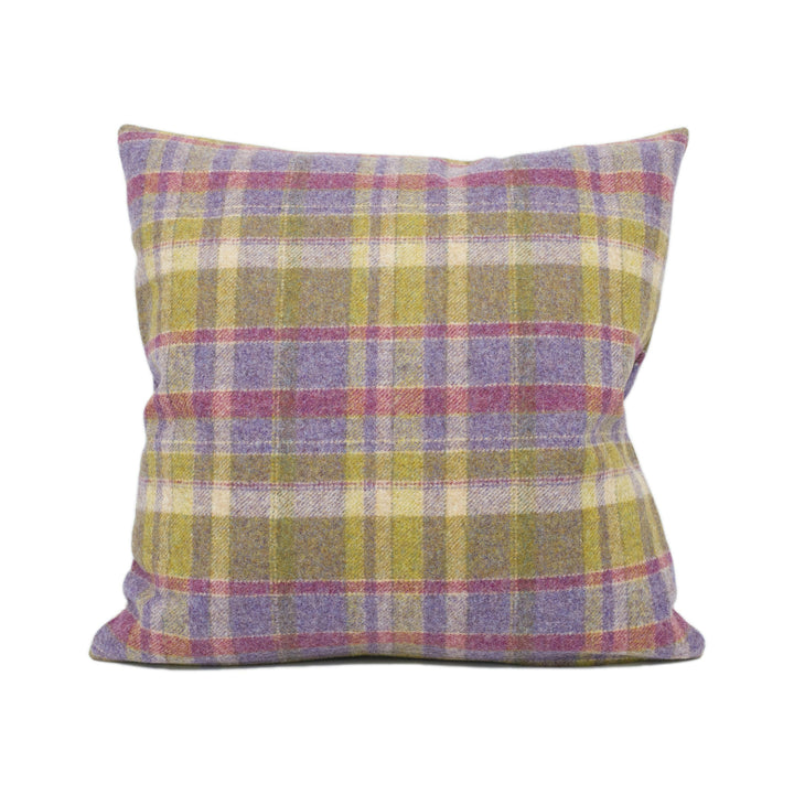 Abraham Moon - Gosford - Grape -  100% Wool Cushion Cover - Designer Plaid Pillow Cover - Handmade Custom Abraham Moon Pillow.