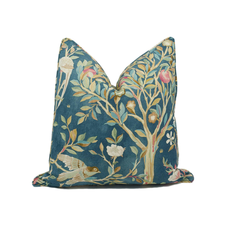 William Morris - Melsetter - Indigo - Beautiful Fresco Floral Designer Cushion Cover - Luxury Throw Pillow - Handmade Home Decor.