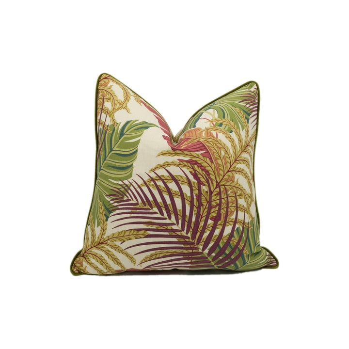 Sanderson - Manila - Mulberry / Sand - Stunning Contrast Piped Designer Cushion Cover Home Decor Throw Pillow.
